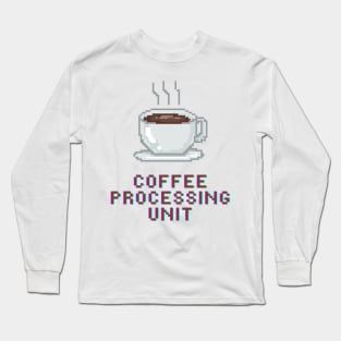 Coffee processing unit Pixel Art Long Sleeve T-Shirt